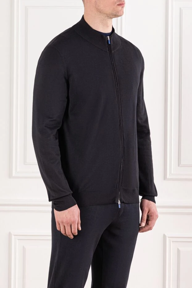 Svevo чорний бавовняний кардиган-бомбер на блискавці 178886 - фото 3