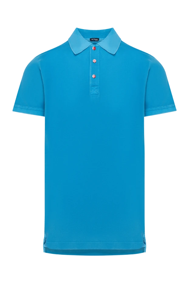 Kiton men's blue polo with cotton buttons 178899 - photo 1