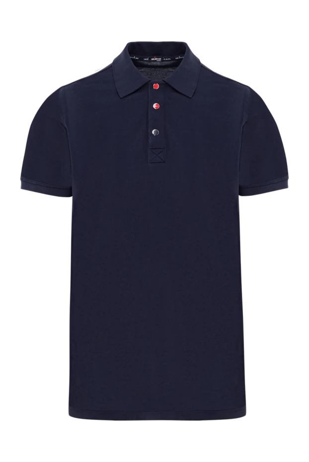 Men's blue polo with cotton buttons
