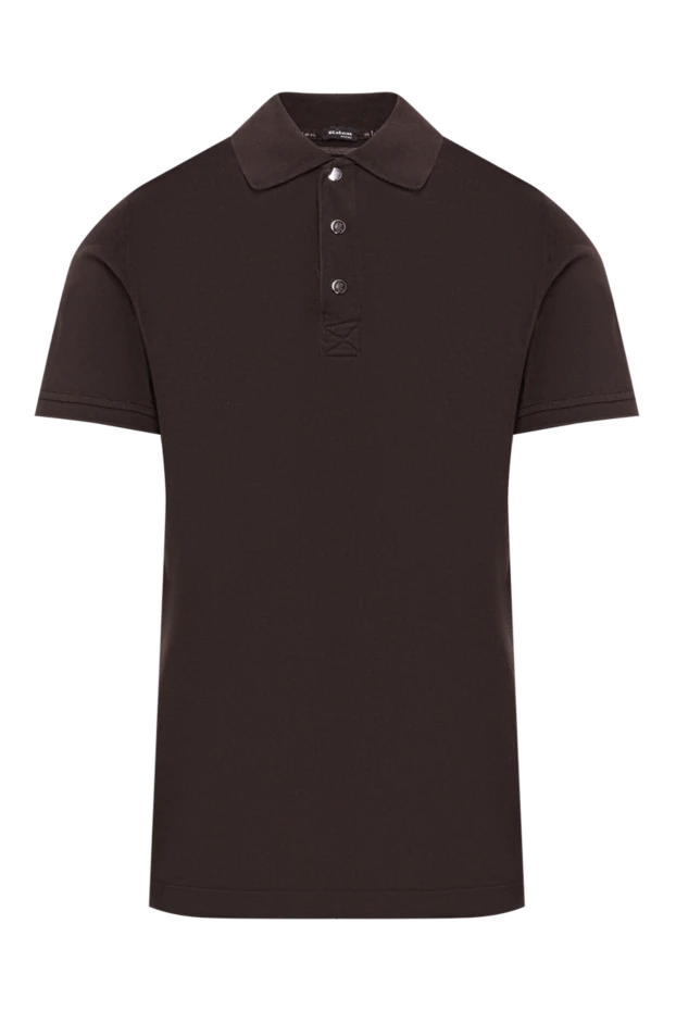 Kiton men's polo, dark gray with red cotton buttons 178901 - photo 1