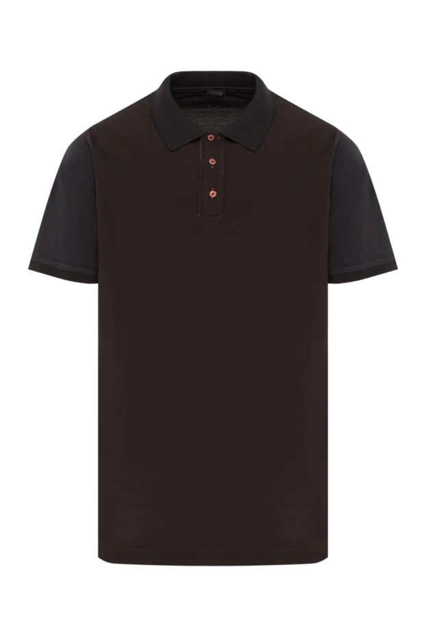Kiton men's brown cotton polo shirt with red buttons (markdown) 197805 - photo 1