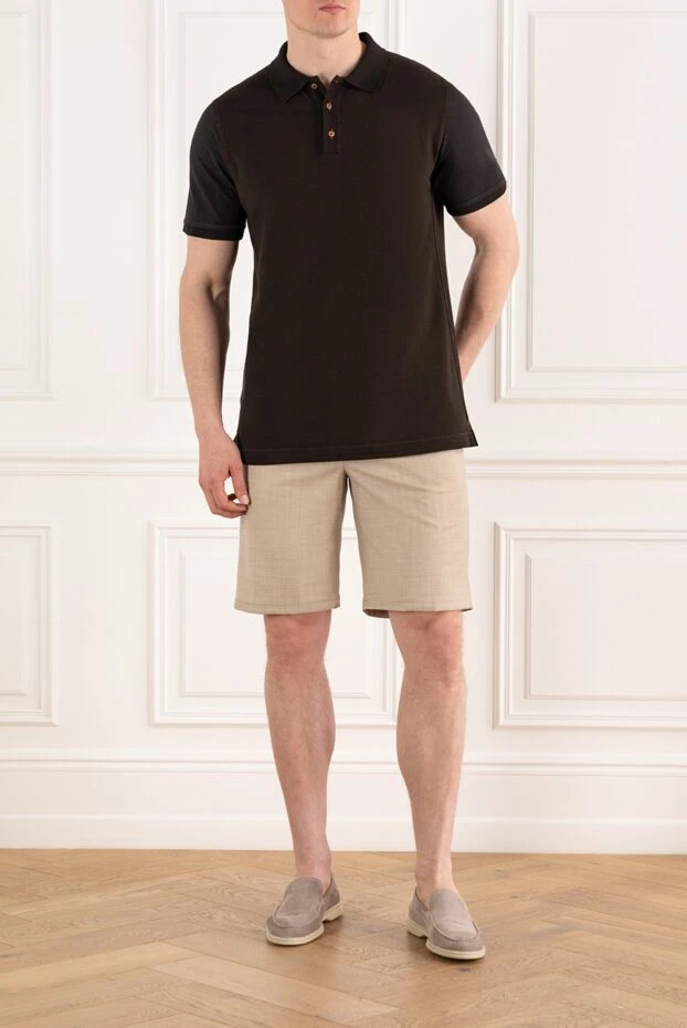 Kiton men's brown cotton polo shirt with red buttons (markdown) 197805 - photo 2