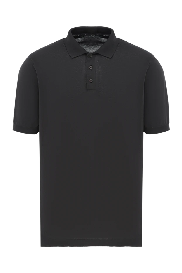 Kiton essential classic three button cotton polo in grey 195795 - photo 1