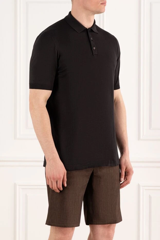 Kiton сіре поло з бавовни essential classic з трьома гудзиками 178913 - фото 3