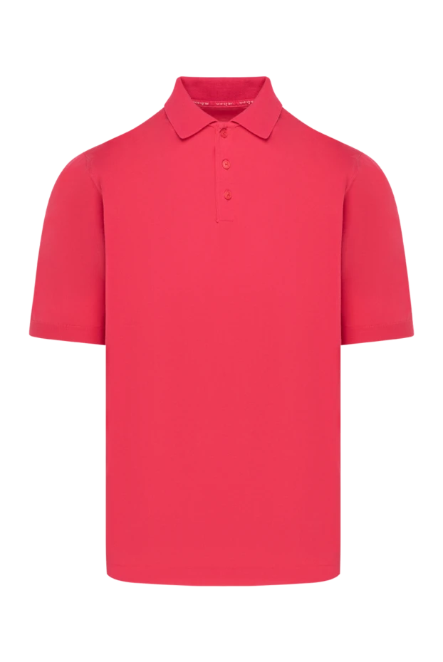 Men's pink button-up polo