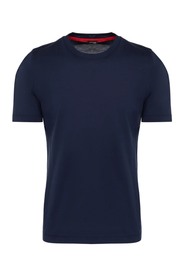 Blue men's T-shirt made of cotton