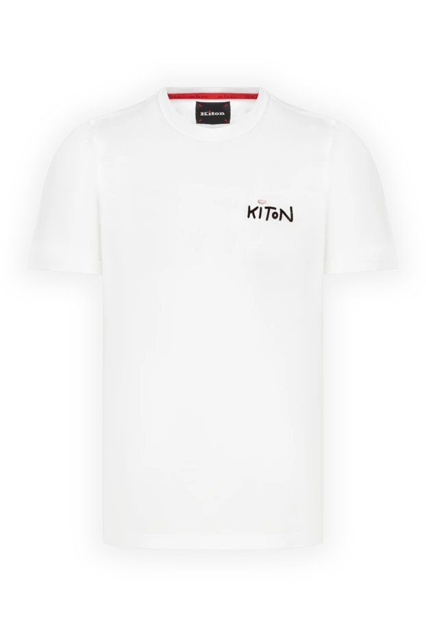 Kiton men's white cotton t-shirt with logo 178923 - photo 1