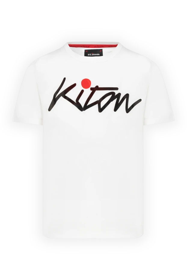 Kiton футболка с логотипом белая мужская из хлопка 178925 - фото 1