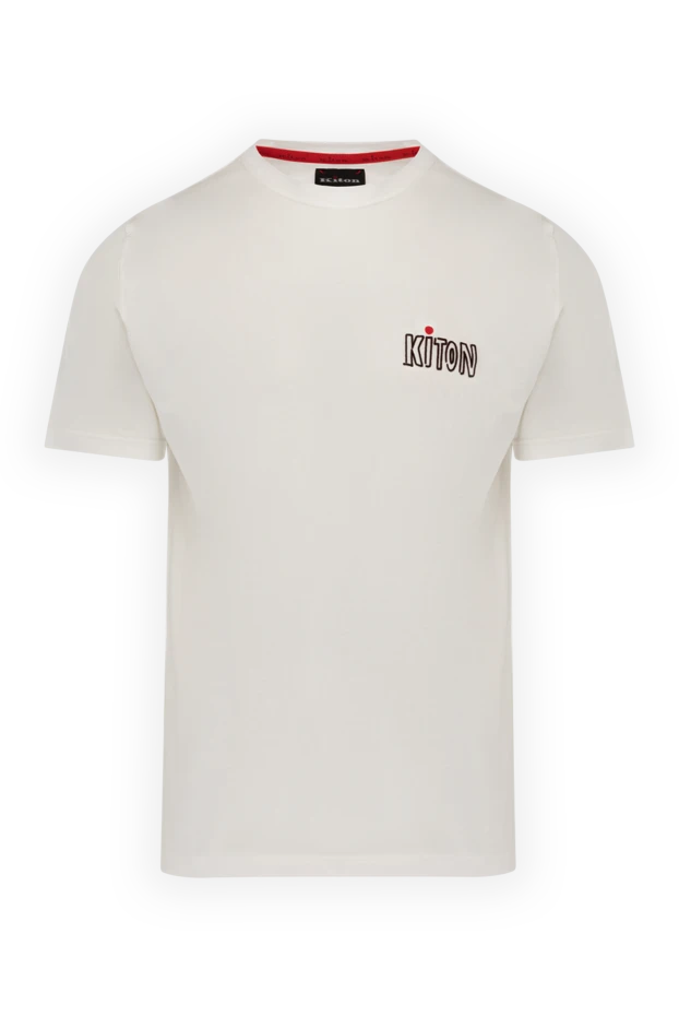 Men's white cotton T-shirt with logo