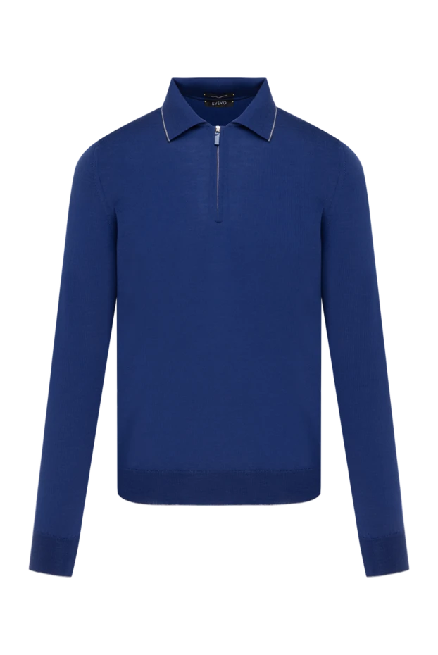 Svevo blue long sleeve men's polo with zipper 178948 - photo 1