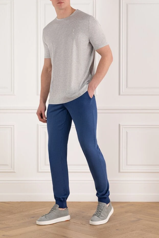Svevo men's blue sports trousers with cuffs 197112 - photo 2
