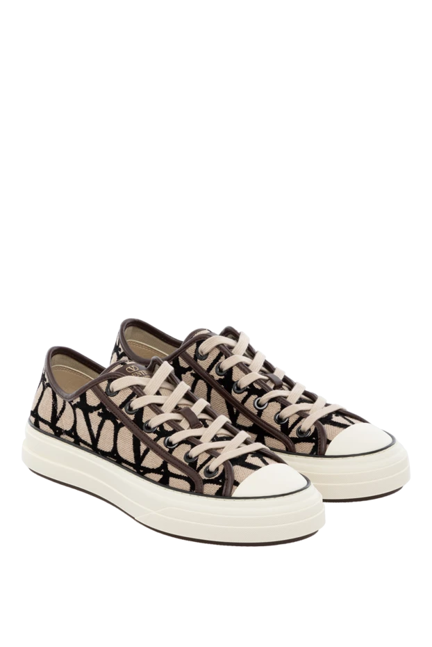 Valentino woman sneakers made of cotton and polyester, brown for women buy with prices and photos 178976 - photo 2
