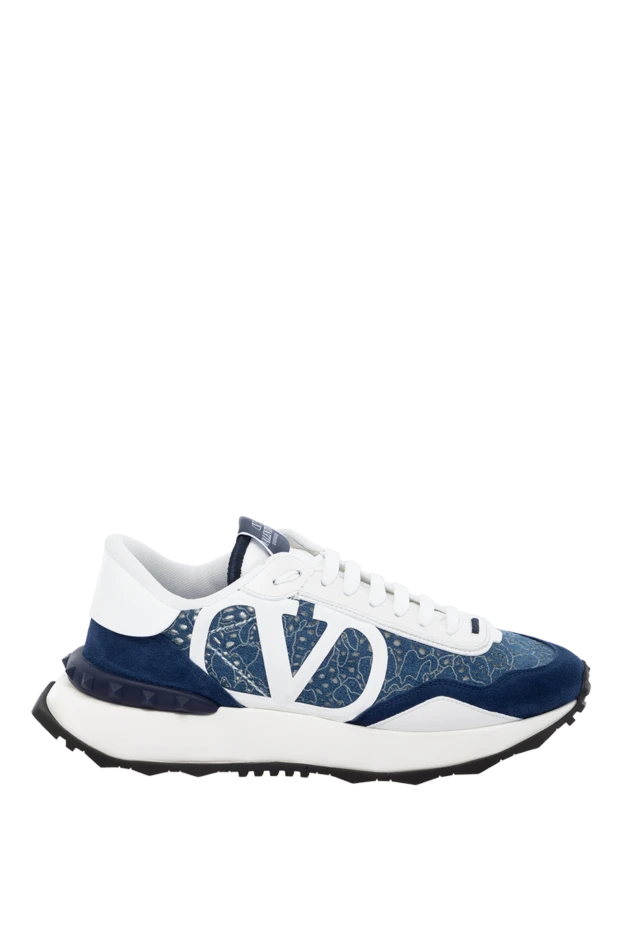 Valentino woman blue cotton and suede sneakers for women 178977 - photo 1