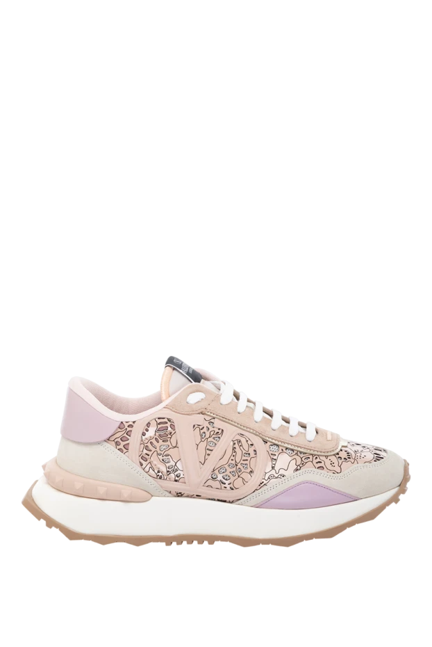 Valentino woman sneakers made of cotton and suede pink for women buy with prices and photos 178979 - photo 1