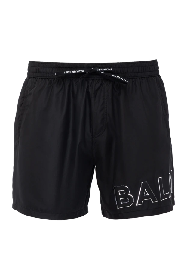 Men's black polyester beach shorts