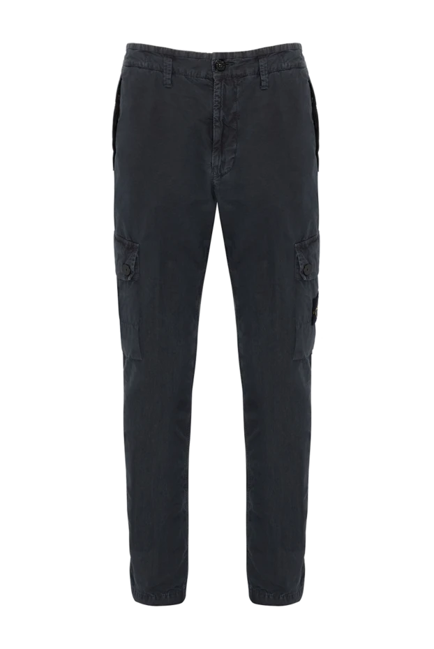 Stone Island men's black cotton pants with pockets 179044 - photo 1