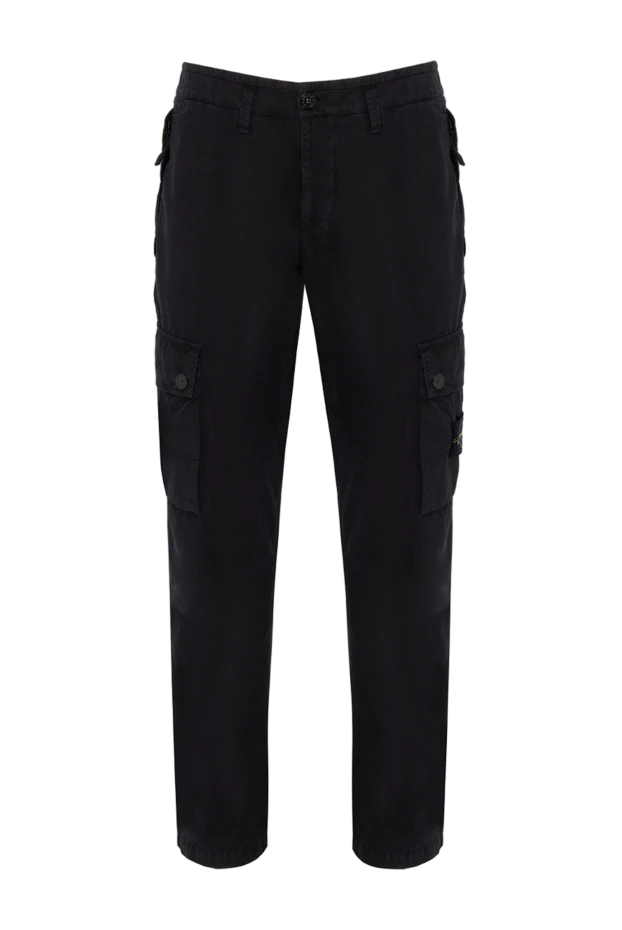 Stone Island men's black cotton pants with pockets 179045 - photo 1