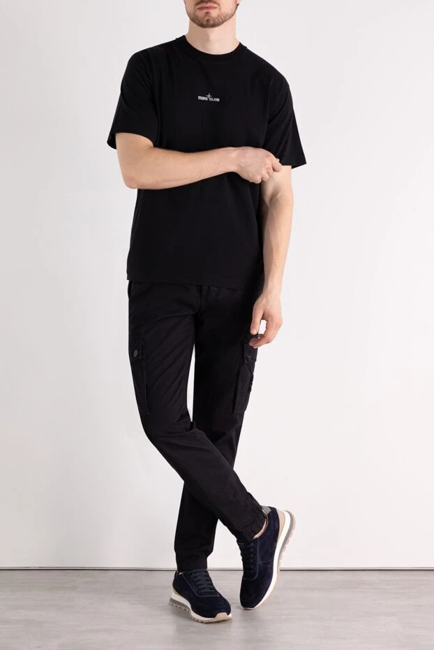 Stone Island man men's black cotton trousers buy with prices and photos 179045 - photo 2