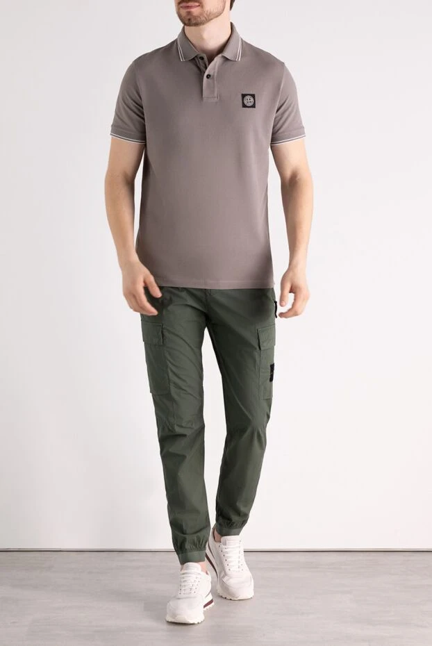 Stone Island man men's green cotton and elastane trousers buy with prices and photos 179047 - photo 2