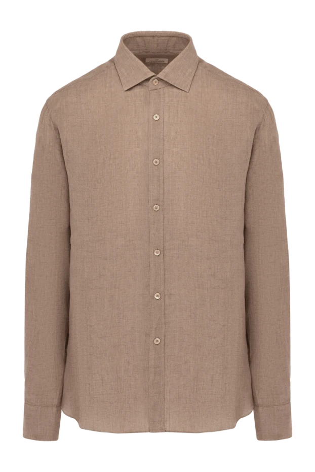 Alessandro Gherardi men's shirt brown from linen 179087 - photo 1