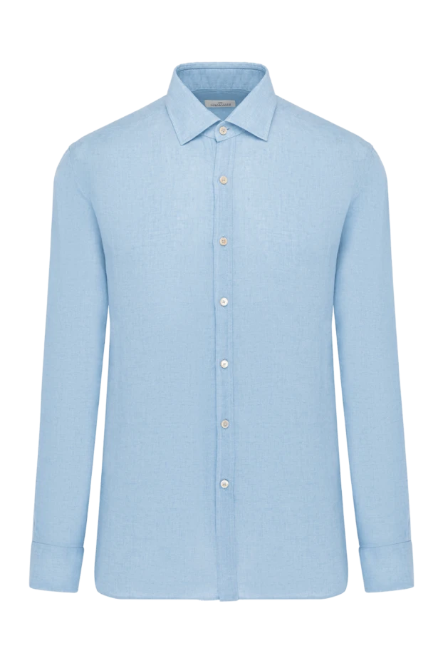 Alessandro Gherardi мужские сорочка голубая мужская из льна купить с ценами и фото 179090 - фото 1