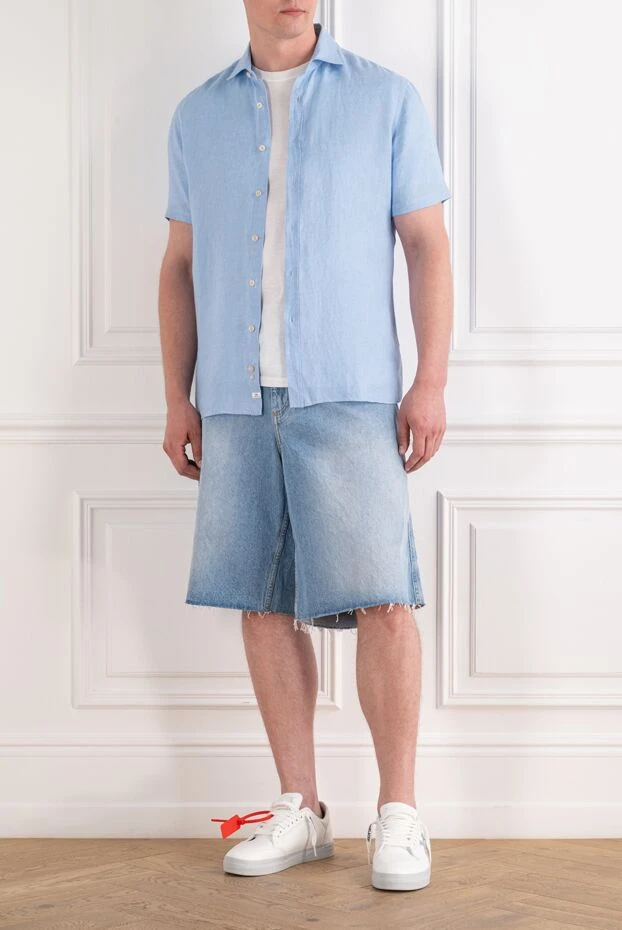 Alessandro Gherardi blue men's shirt made of linen 179090 - photo 2