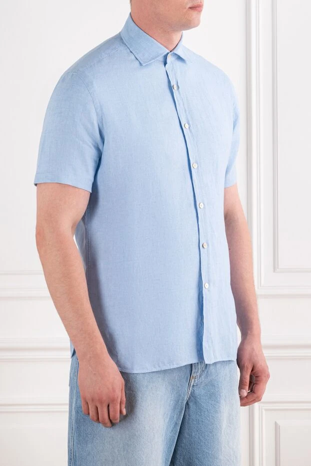 Alessandro Gherardi blue men's shirt made of linen 179090 - photo 3
