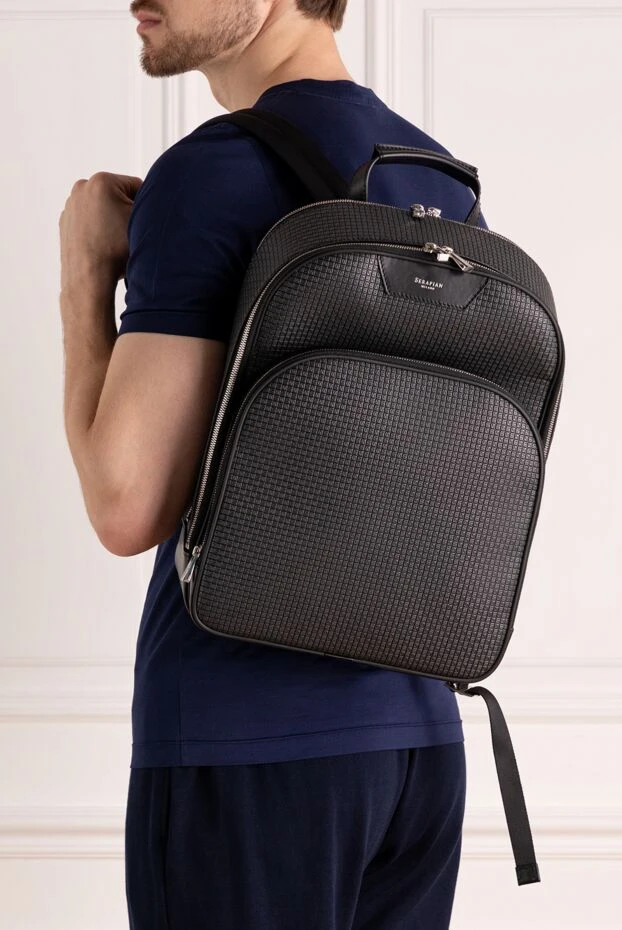 Serapian мужские рюкзак черный мужской из натуральной кожи купить с ценами и фото 179106 - фото 2