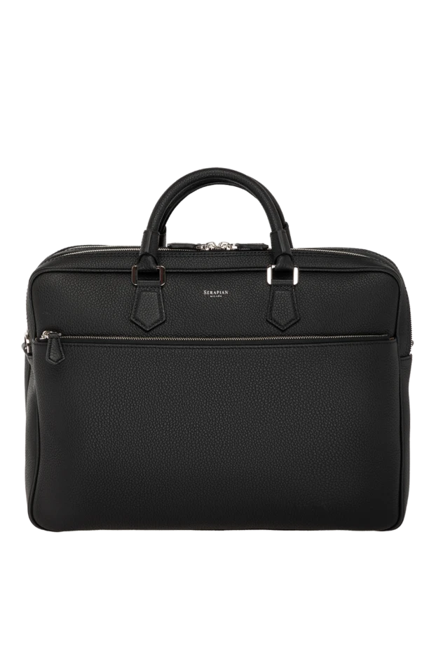 Serapian men's black briefcase made of genuine leather 179107 - photo 1