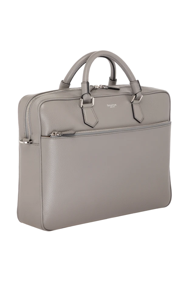 Serapian мужские портфель мужской серый из натуральной кожи купить с ценами и фото 179108 - фото 2