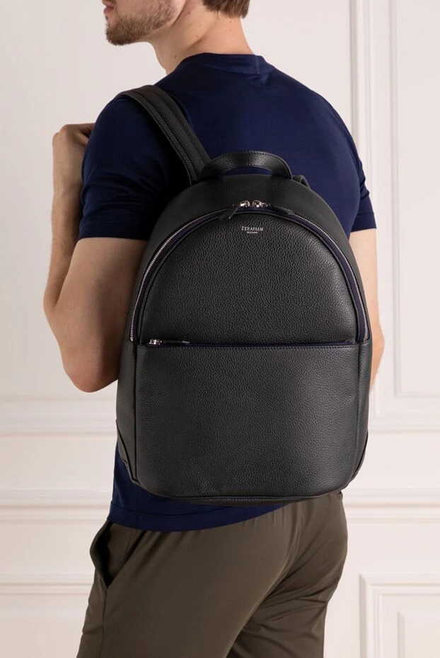 Serapian man blue men's backpack made of genuine leather buy with prices and photos 179109 - photo 1