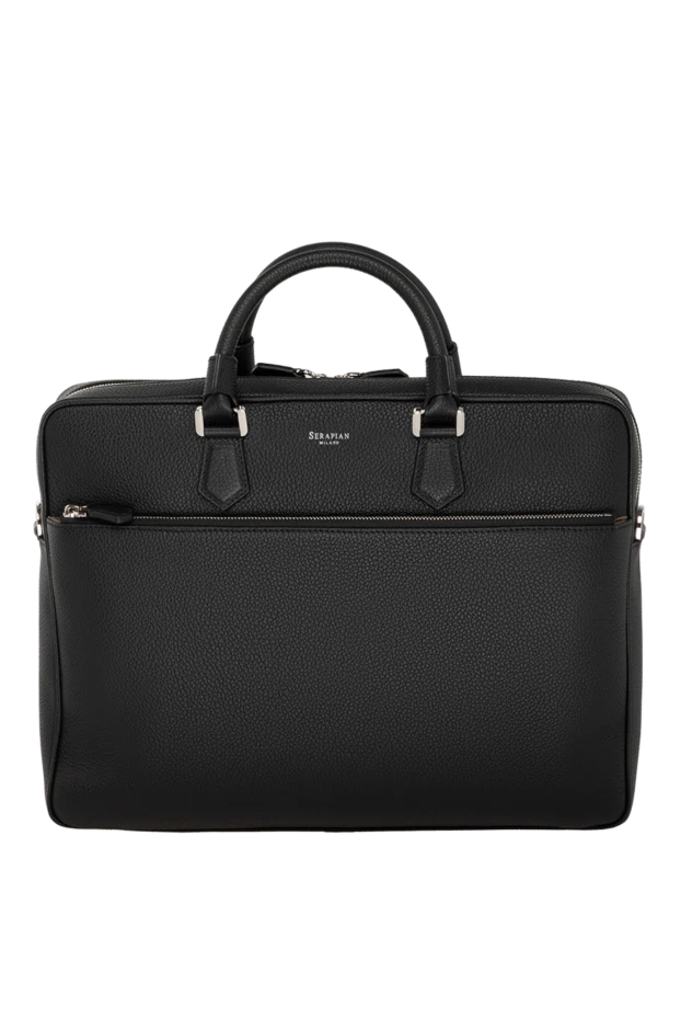 Serapian men's black briefcase made of genuine leather 179119 - photo 1