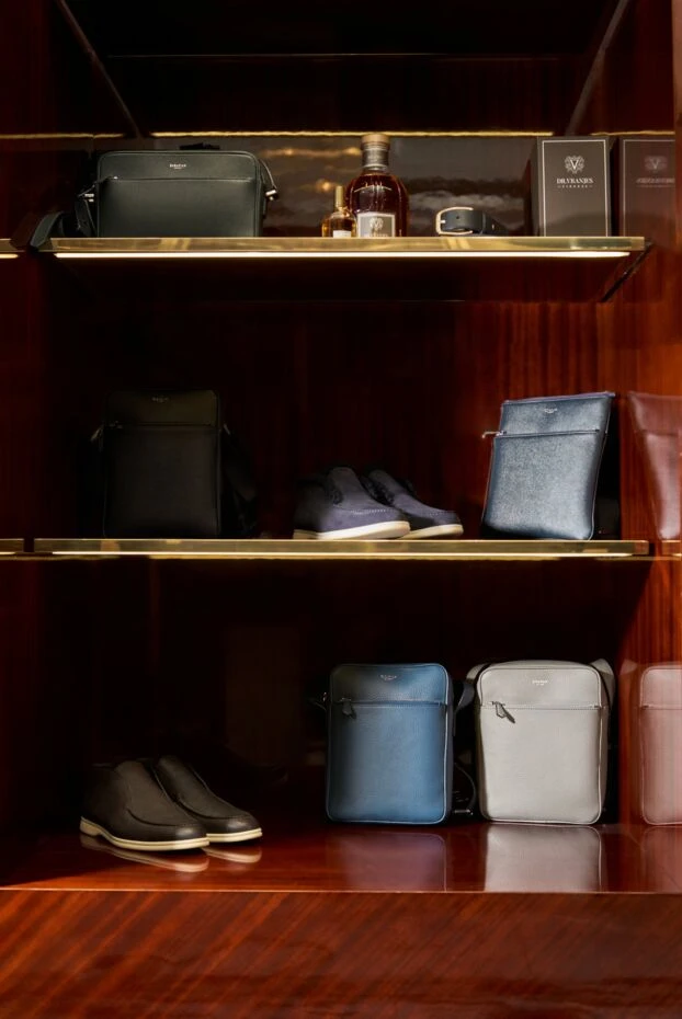 Serapian men's flat north south blue cachemire leather messenger bag 179125 - photo 2