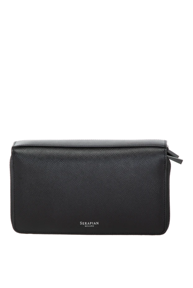 Serapian man black men's clutch made of polyester and genuine leather 179133 - photo 1