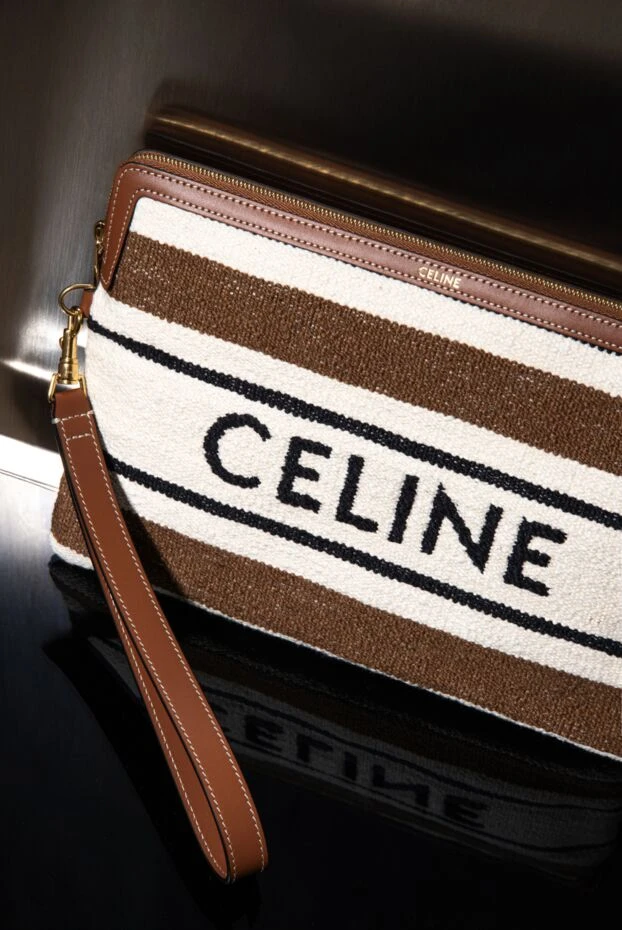Celine beige women's clutch made of textile. 179164 - photo 2