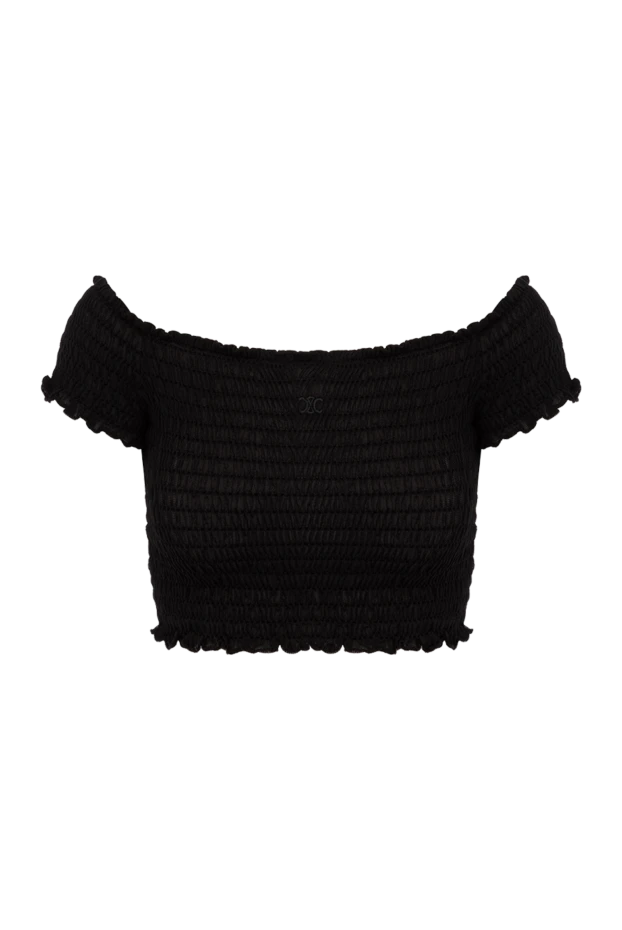 Celine жіночі топ жіночий чорний з шовку купити фото з цінами 179174 - фото 1