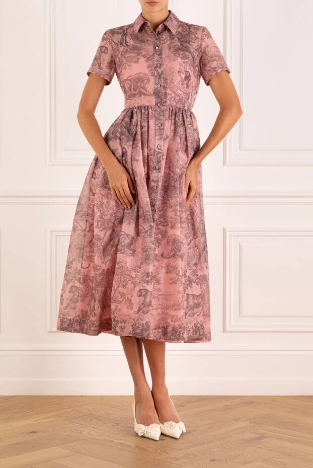 Dior женские платье женское розовое из хлопка купить с ценами и фото 179205 - фото 2