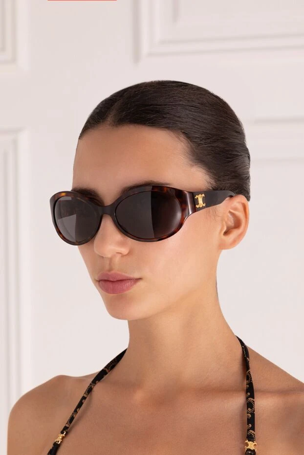Celine жіночі окуляри для захисту від сонця жіночі коричневі із пластику купити фото з цінами 179262 - фото 2