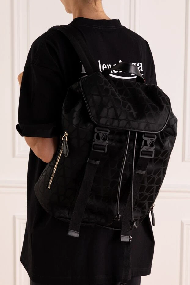 Valentino женские рюкзак женский черный из хлопка и полиэстера купить с ценами и фото 179267 - фото 2