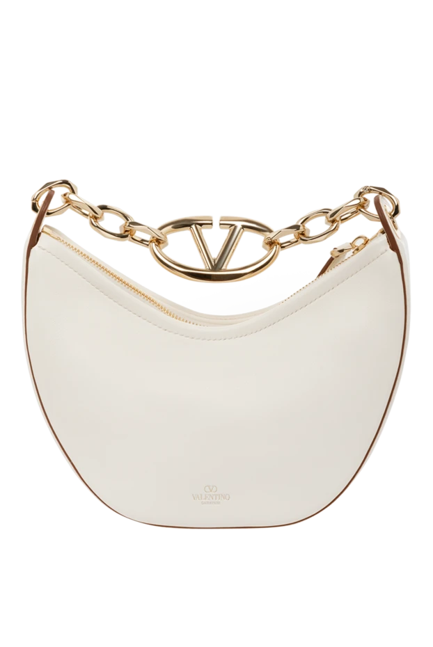 Valentino women's white genuine leather bag with gold chain 179273 - photo 1