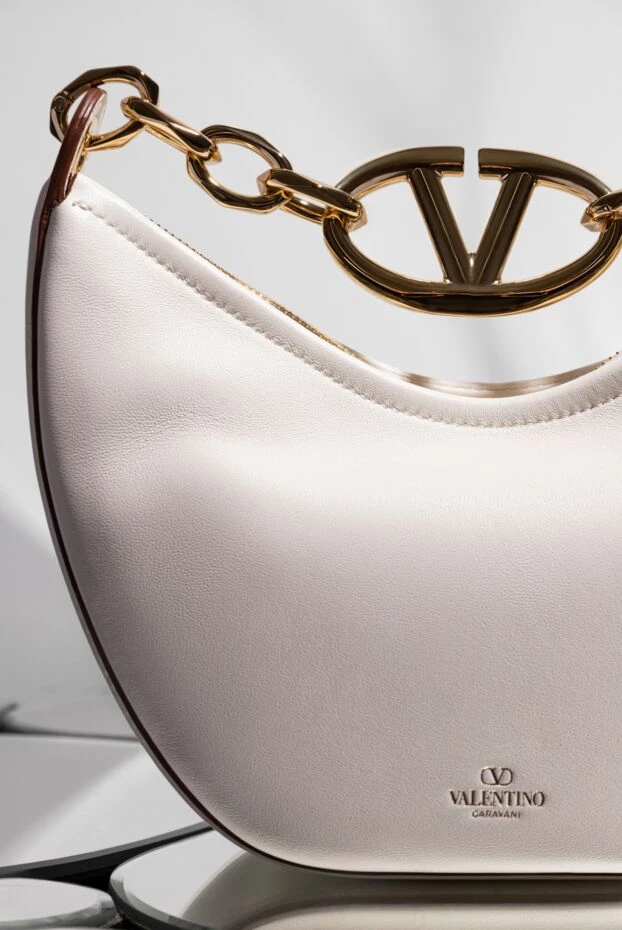 Valentino women's white bag made of genuine leather 179273 - photo 2