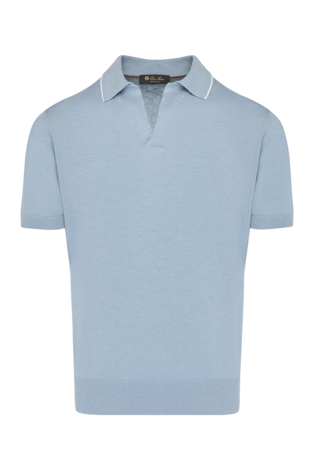 Loro Piana man men's blue polo made of silk and linen buy with prices and photos 179281 - photo 1