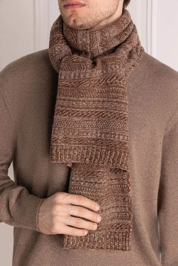 Loro Piana мужские шарф мужской коричневый из кашемира купить с ценами и фото 179288 - фото 2
