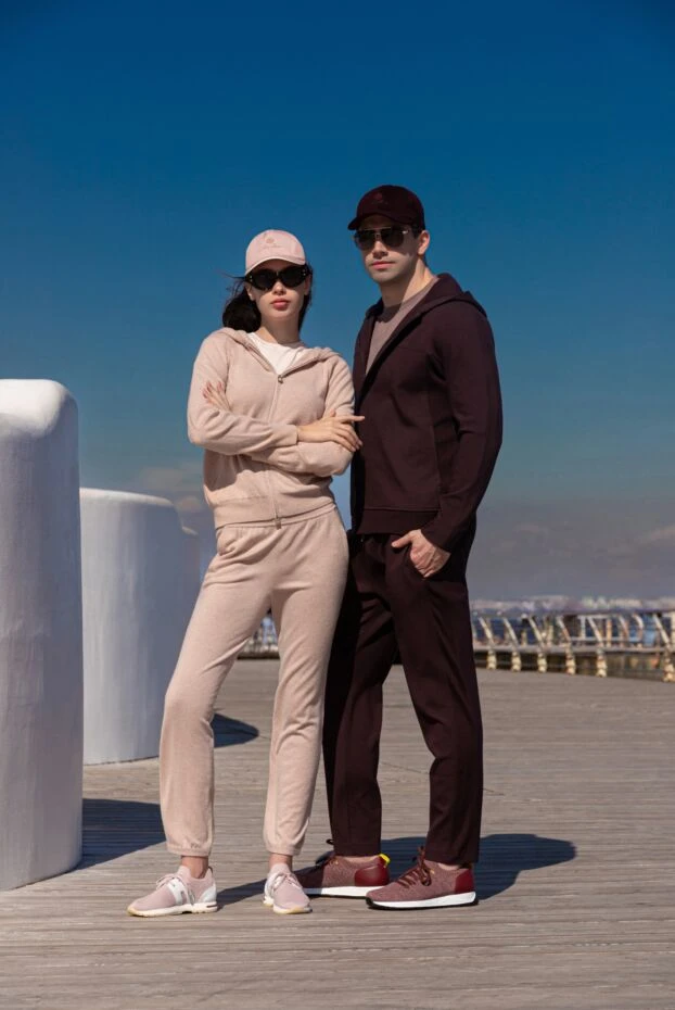 Loro Piana кашемировый женский спортивный костюм на молнии розовый 179299 - фото 2