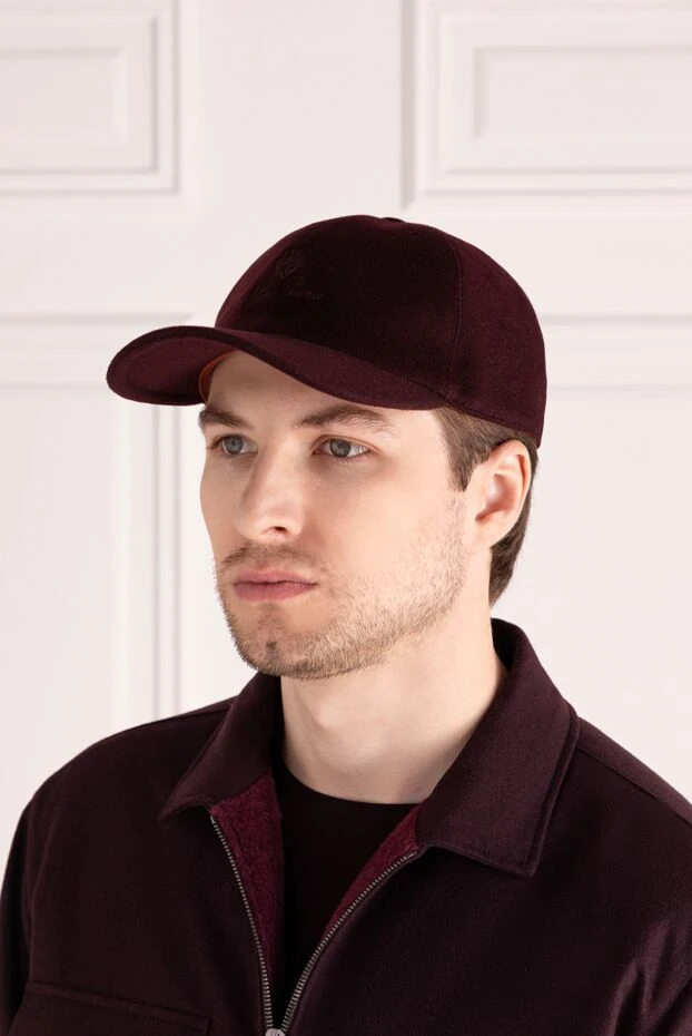 Loro Piana man men's burgundy cashmere cap buy with prices and photos 179309 - photo 2