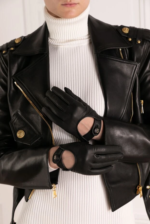 Dior woman women's gloves black made of genuine leather buy with prices and photos 179311 - photo 2