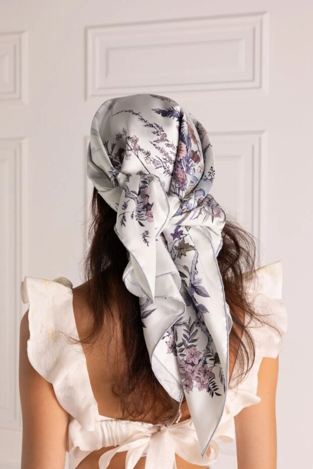 Dior woman women's white silk scarf 179312 - photo 2