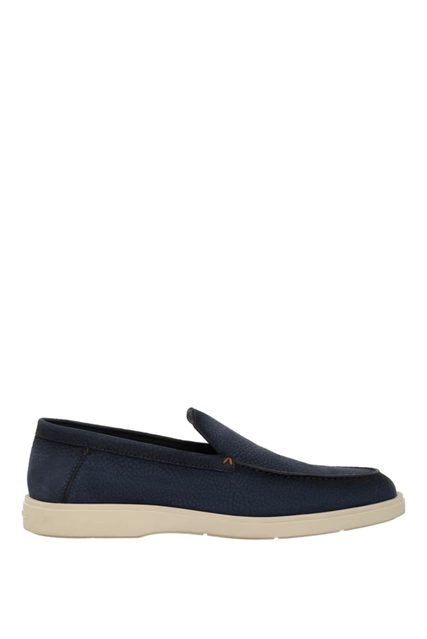 Blue men's nubuck loafers