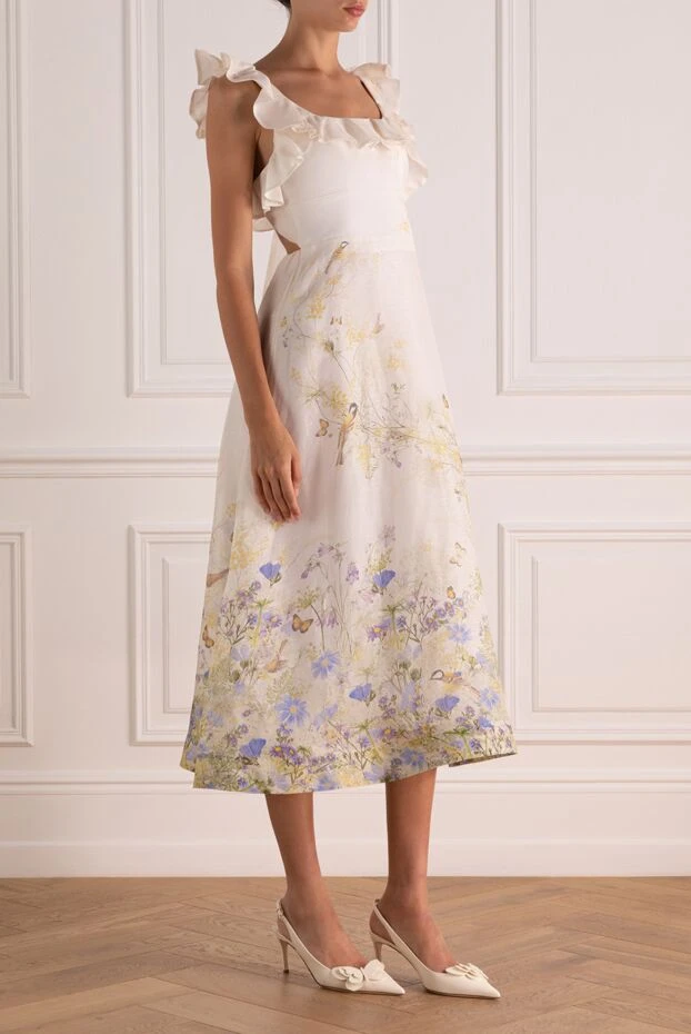 Zimmermann linen midi dress with an open back and floral print 179352 - photo 3