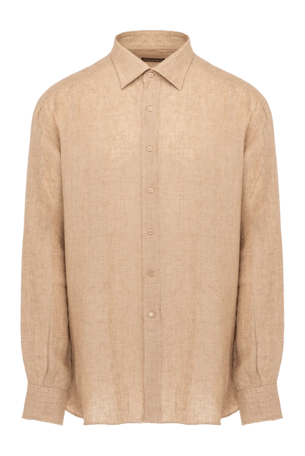 Stefano Ricci рубашка мужская из льна бежевая 179357 - фото 1